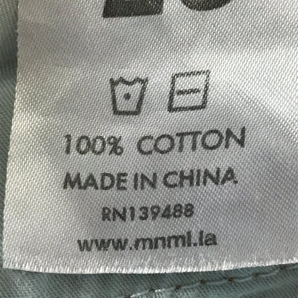 MNML Jeans Men 28x29 Blue Low Rise Raw Hem Distressed Ankle Zip Button Fly Biker - Picture 15 of 15